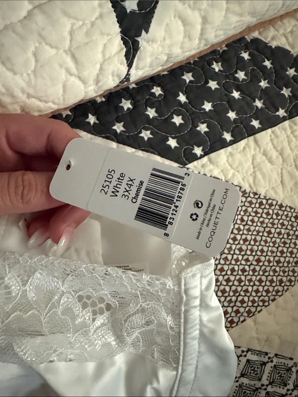 Ever After Chemise in White with Lace Trim-NWT 3X/4X bridal lingerie - Picture 2 of 2